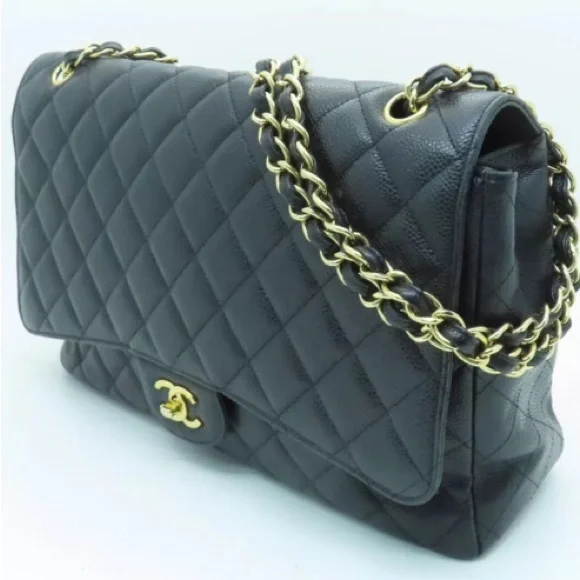 💎✨ JUMBO ✨💎 CAVIAR CHANEL FLAP QUILTED - Picture 2 of 12